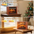 thumbnail image 3 of LifePlus Small Electric Fireplace Heater Tabletop 13.5" Energy Efficient Indoor Fireplace Space Heater Portable Wood Cabinet 3D Flame for Home Decor, 3 of 10