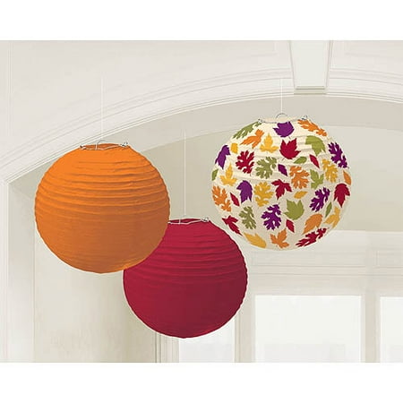 Amscan Mens Fall Paper Lanterns Multi-colored Medium