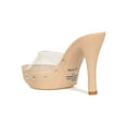 thumbnail image 3 of Women Clear Peep Toe Faux Wooden Thick Platform Mule Sandal 18716, 3 of 6