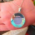 thumbnail image 5 of Real 925 Sterling Silver Pendant For Women Men, Genuine Rainbow Moonstone Round Gemstone Unique Handcrafted june Birthstone Jewelry, 5 of 5