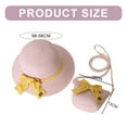 thumbnail image 2 of 56-58cm hat circumference female summer straw hat and straw bag two-piece bow cute beach hat sun hat - pink, 2 of 5