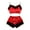 Red, variant on Lovskoo Pajamas Set for Women Sleepwear Sets Lace Satin Bra Camisole Sling Tops Shorts Pajamas Two Piece Set Red