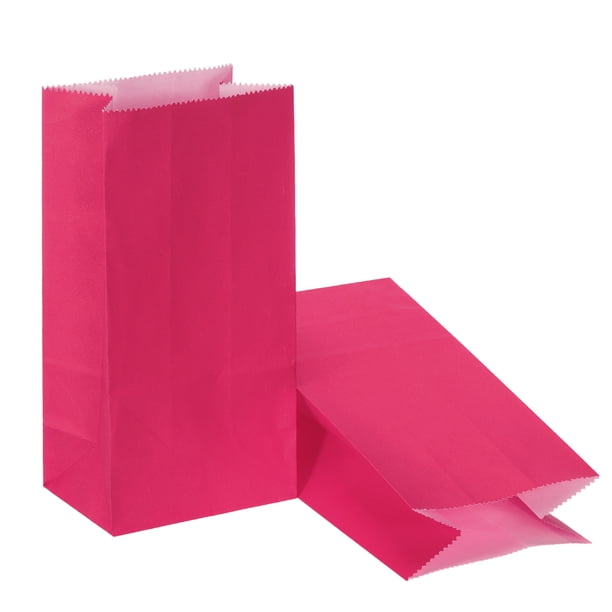 Bolsas de Regalo de Papel Kraft Uxcell para Fiestas de Boda Cumpleaños Rojo Rosa 7.1x2.4x3.5 pulgadas