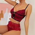 thumbnail image 3 of Gibobby Conjunto de lencería de encaje Lencería Sexy para Mujer Vestido De Dormir Profundo Empalme De Encaje Ahueca hacia Fuera Mini Lenceria Body Mujer(Rojo, G), 3 of 5