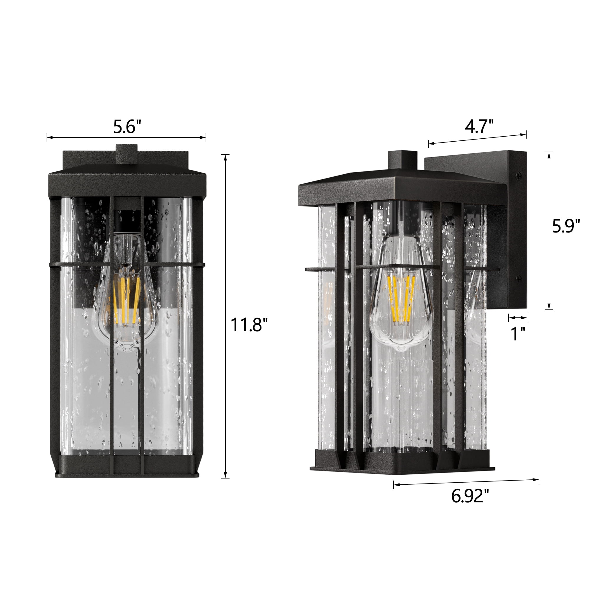 Outdoor Wall Lantern Exterior Porch Light Fixture Outside Garage Sconce Lighting Waterproof Farmhouse Wall Mount Carriage Lamp for House Patio Doorway