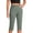 8# Green, variant on Pull on Capris for Women Elastic Waist Stretch Mid-Calf Length Capris with Pockets Dressy Casual Work Capri Pants 17'' Dark Blue S