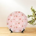 thumbnail image 6 of Daiia Rabbit And Cherry Printed Pattern Ceramic Plate Dinner Plates Bone China Decorative Plates with Display Stand Art Ceramic Ornaments for Wall Hanging Decoration-8in, 6 of 6