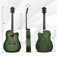 thumbnail image 7 of Infans 41" Full Size Dreadnought Cutaway Acoustic Guitar Kit Beginner Guitarra Green, 7 of 7