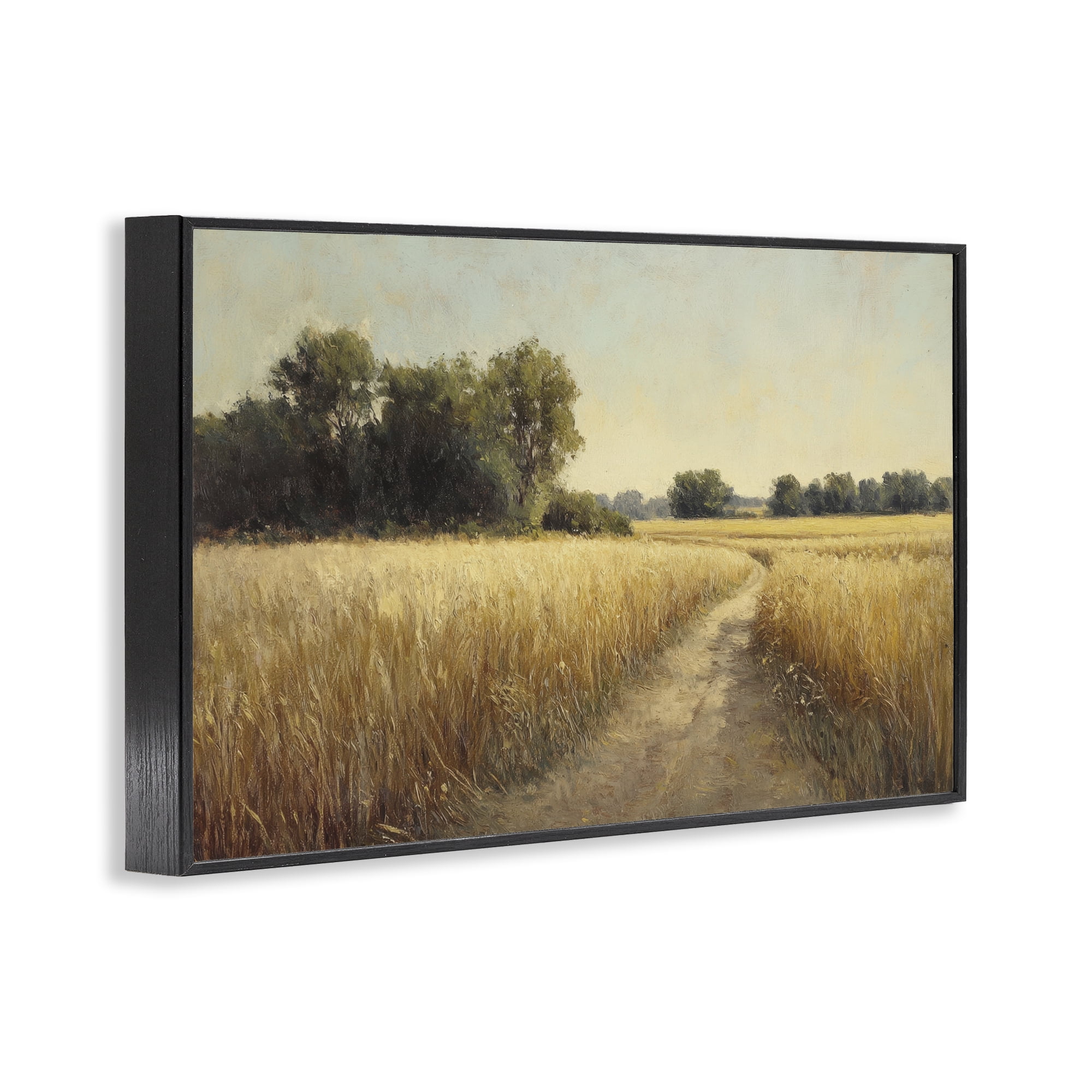 Stupell Industries Sunlit Country Wheat Path Black Framed Giclee Art, design by Petal Prints Design