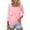 Pink, variant on Tops for Women 3/4 Sleeve Square Neck Solid Color Summer Tees for Ladies