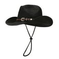 thumbnail image 3 of HAIJIE sun hat men Summer Cowboy Style Seaside Casual Holiday Sun Hat Panama Style Shade Bowler Hat Sombrero for Women Bald Head Women Garden Sombrero Sunhats for Women Beach Hat Large Head Gardeners, 3 of 3