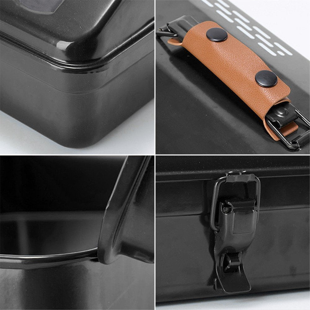 Vjnyvs Metal Tool Box, Multifunction Iron Toolbox, Portable Tool Box with Stickers Repair Tool Storage Box Container with Metal Latch for Tool Storage