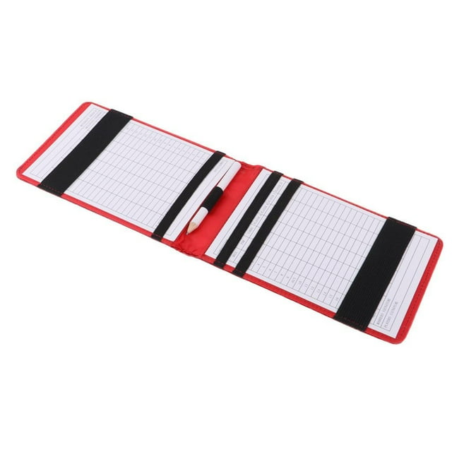 Advancent Funda de libro de entrenamiento con soporte para tarjeta de puntuación de golf de PU con lápiz rojo Type3 NO3