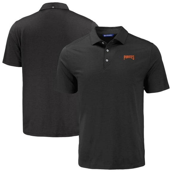 Men's Cutter & Buck Black Pittsburgh Pirates Coastline Epic Comfort Eco Recycled Polo