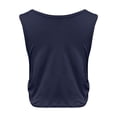 thumbnail image 5 of HNMKIU Womens T-Shirts Crew Neck Sleeveless Tee for Everyday Comfort and Fit Lightweight Breathable Blend Top for Casual Wear Construction Easy Care Solid Womens Long Sleeve Tops Dark Blue,L, 5 of 6