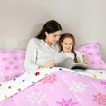 thumbnail image 5 of Castle Fairy Christmas Winter Snowflakes Full Size Comforter Sets 3-Piece for Female Men Adults Teens,Happy New Year Bedding Comforter Set,Xmas Festival Lightweight Bedding Sets, 5 of 8