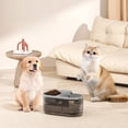 thumbnail image 1 of Comedero y bebedero 2 en 1 para mascotas, con batería recargable, filtración multicapa, bandeja ancha, color negro, para gatos y perros pequeños., 1 of 8