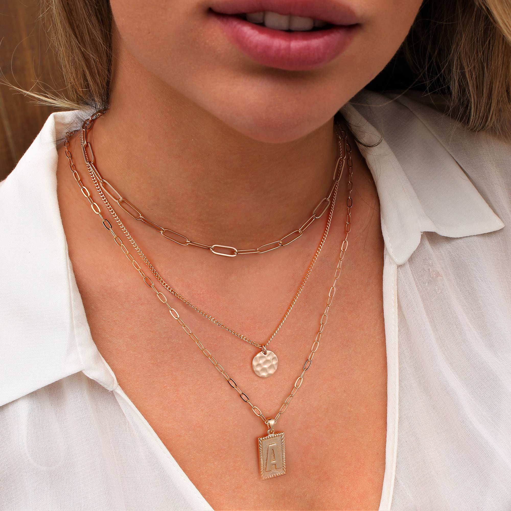 Personalised Initial & Birthstone Necklace Layering Set – EDGE of EMBER