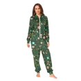 thumbnail image 2 of FORMRS Onesies Pajama for Adults Unisex Hoodie Winter Jumpsuit One Piece Sleepwear, Sizes S-2XL, Green Forest Pattern, 2 of 7