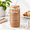 Best Friend, variant on Bee 16oz Glass Tumbler with Lid and Straw, Iced Coffee Cup for Everyday Use