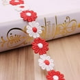 thumbnail image 5 of 3 Yards Flower Edge Ribbon 2.5cm Vintage Style Edging Fabric Red, 5 of 8