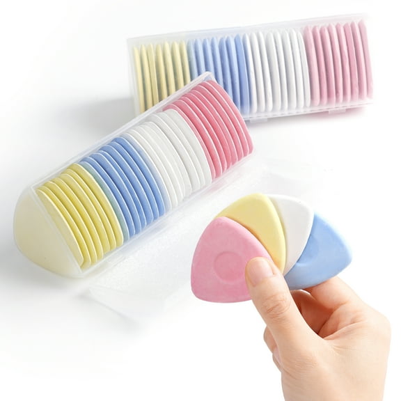 Tailor's Triangle Fabric Chalk Markers - 60pc Set, Precise & Durable for Quilting & Sewing, 4 Colors