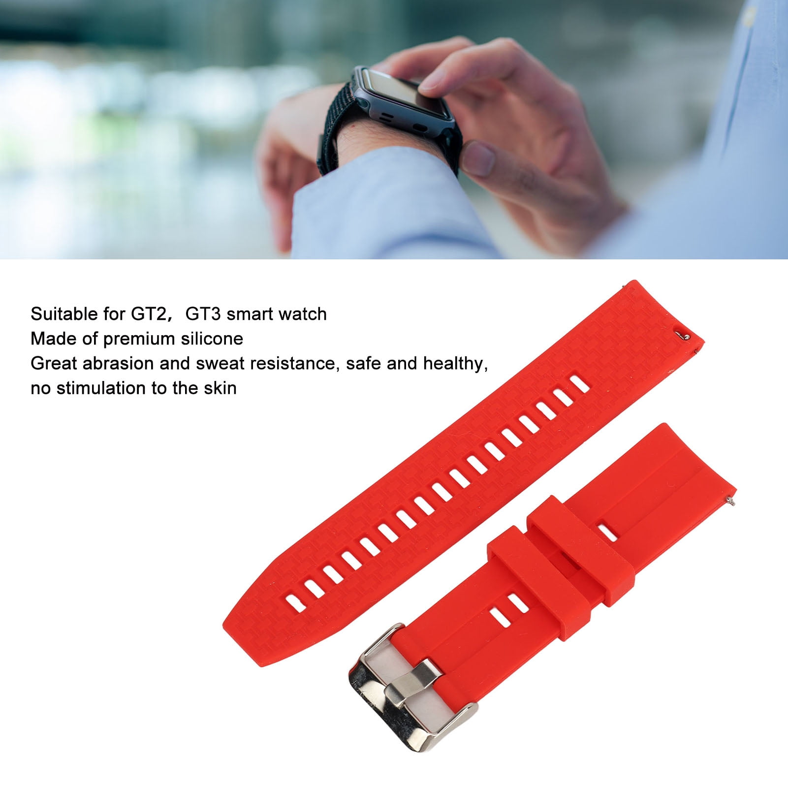 Lot De 2 Bracelets De Sport Uxcell – Rouge/Noir – Pour Running – Taille 9x8 Cm