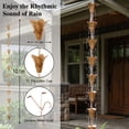 thumbnail image 3 of Topadorn Rain Chain, 8.5 FT Flower Petal Metal Rain Chain, Functional and Decorative Replacement for Gutter Downspouts, Adjustable, Antique Gold, 3 of 6