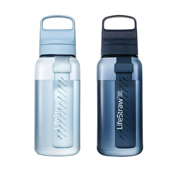 Botella con filtro de agua LifeStraw Go Series, 1 litro, paquete de 2
