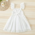 thumbnail image 3 of StylesILove Baby Toddler Girls Embroidered Eyelet Tulle Dress Princess Girl Ruffle Crisscross Sun Dress Outfit (18-24 Months, White), 3 of 7