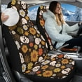 thumbnail image 2 of Uorisanigo 2 Pack Car Seat Covers Set Front Seats Only, Floral Skull Print Auto Accessories Decor, Universal Soft Blanket Cloth Seat Covers Fit for Most Automotive Truck SUV, 2 of 7