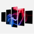 thumbnail image 2 of Blue Red Floating Smoke on Black - Large Abstract Canvas Wall Art, 2 of 3