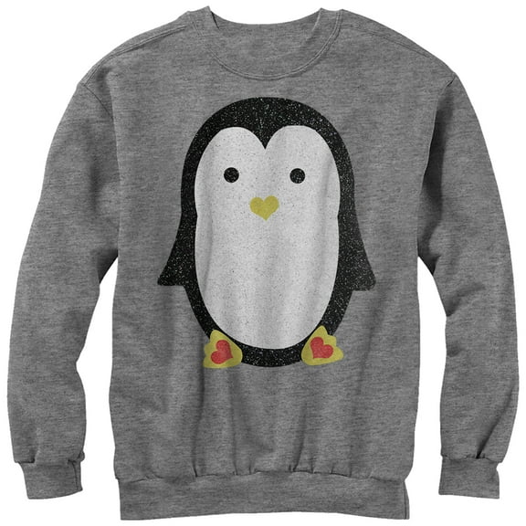 Men's Lost Gods Penguin Heart Feet  Sweatshirt Athletic Heather Large