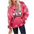 thumbnail image 2 of Qertyioot Pull d'Hiver Mode Femme Imprimé de Noël, Manches Longues Col Rond Chaud Ample Tendance Hauts Tricotés, 2 of 4