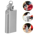 thumbnail image 2 of 2 onzas 56 ml de acero inoxidable de tapa plana jarra rectángulo frasco botella de whisky con llavero para hombres y mujeres (plata), 2 of 8