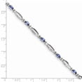 thumbnail image 3 of Sterling Silver Bracelet Gemstones December Women's Tanzanite Oval 3 mm 7 in and Diamond, 3 of 6