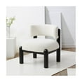 thumbnail image 2 of SAFAVIEH Couture Rosabryna Modern Boucle Solid Accent Chair, Ivory/Black, 2 of 5