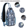 thumbnail image 2 of Crossbody Sling Backpack for Women Men Seahorse and Shell Pattern Shoulder Sling Crossbody Casual Chest Bag for Travel Sports Running Hiking, 2 of 6