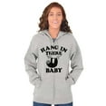 thumbnail image 4 of Hang In There Sloth Encouragement Unisex Fleece Graphic Zip Up Hoodie Brisco Brands 2X, 4 of 5