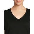 thumbnail image 5 of Terra & Sky Women's Plus Size V-Neck T-Shirt with Short Sleeves, 2-Pack, 5 of 6