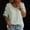 Green, variant on Women's Short Sleeve Geometric V-Neck Flutter Oversized Short Sleeve Tee Regular Collarless Seamless Pull-On Streetwear