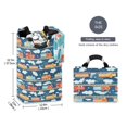 thumbnail image 2 of Yayeee Freestanding Laundry Hamper with Handle Collapsible Large Storage Basket for Clothes, Blue Cute Train Pattern, 2 of 7
