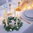 thumbnail image 4 of Corona de Adviento de Navidad de 12 pulgadas con portavelas para vacaciones en Navidad Argén Colco Portavelas de corona, 4 of 7