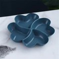 thumbnail image 1 of Grid Plate Smooth Material Fruit Plate Flower-shaped Special Plate Snack Snack Plate Beautiful Shape Four-leaf Clover Plate Navy Blue, 1 of 6