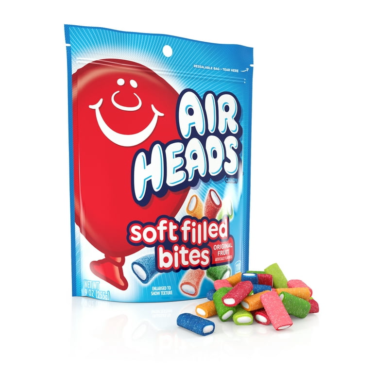 Airheads Candy Soft Filled Bites Stand up Bag, Assorted Tangy