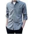 thumbnail image 2 of Htigea Clearance Men's Shirt Long Sleeve Casual Button Down Shirts Casual Outdoor Shirts Today Sales Gray,XXL, 2 of 6