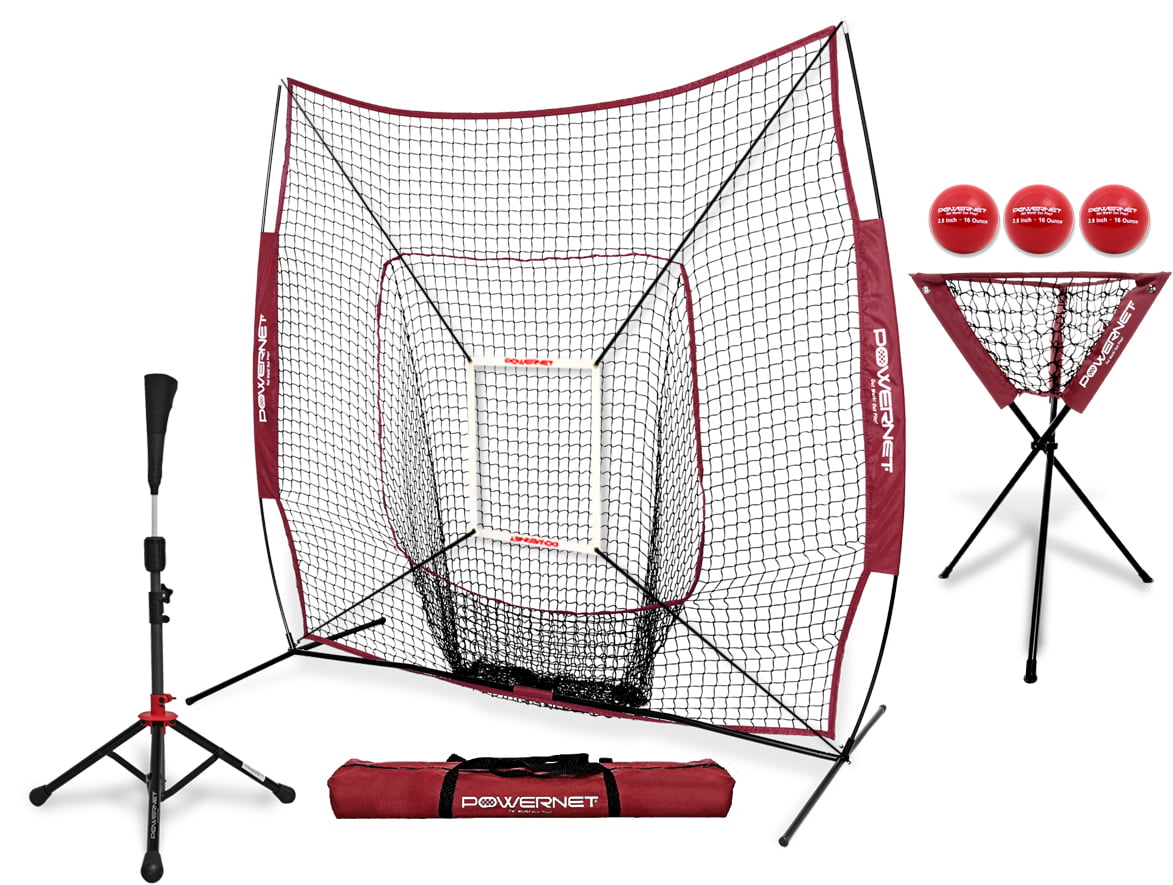 Refurbished PowerNet DLX Baseball Softball Net Strike Zone Tee Caddy Team Colors 