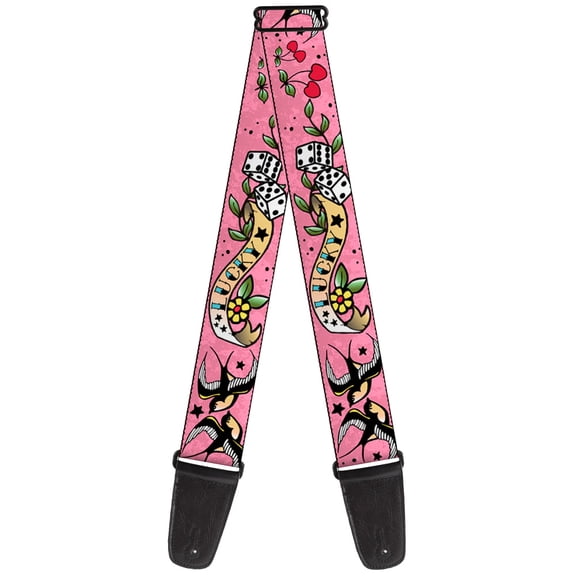 Buckle-Down Guitar Strap, Lucky Pink, 2 Inches Wide
