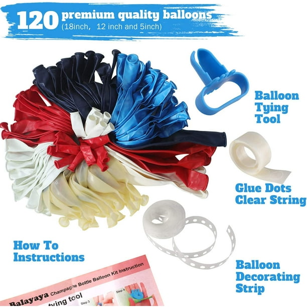 Kit de guirlande de ballons bleu marine rouge blanc, paquet de 139 ballons  de confettis bleu marine rouge blanc pour garçon bleu anniversaire baseball  thème nautique fête drapeau américain fête élection fête