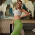 thumbnail image 5 of COOPLUS Womens Leggings Seamless Athletic High-waisted Yoga Elastic Pants Ribbed Cross Over Casual Leggings(Pack of 2), 5 of 5